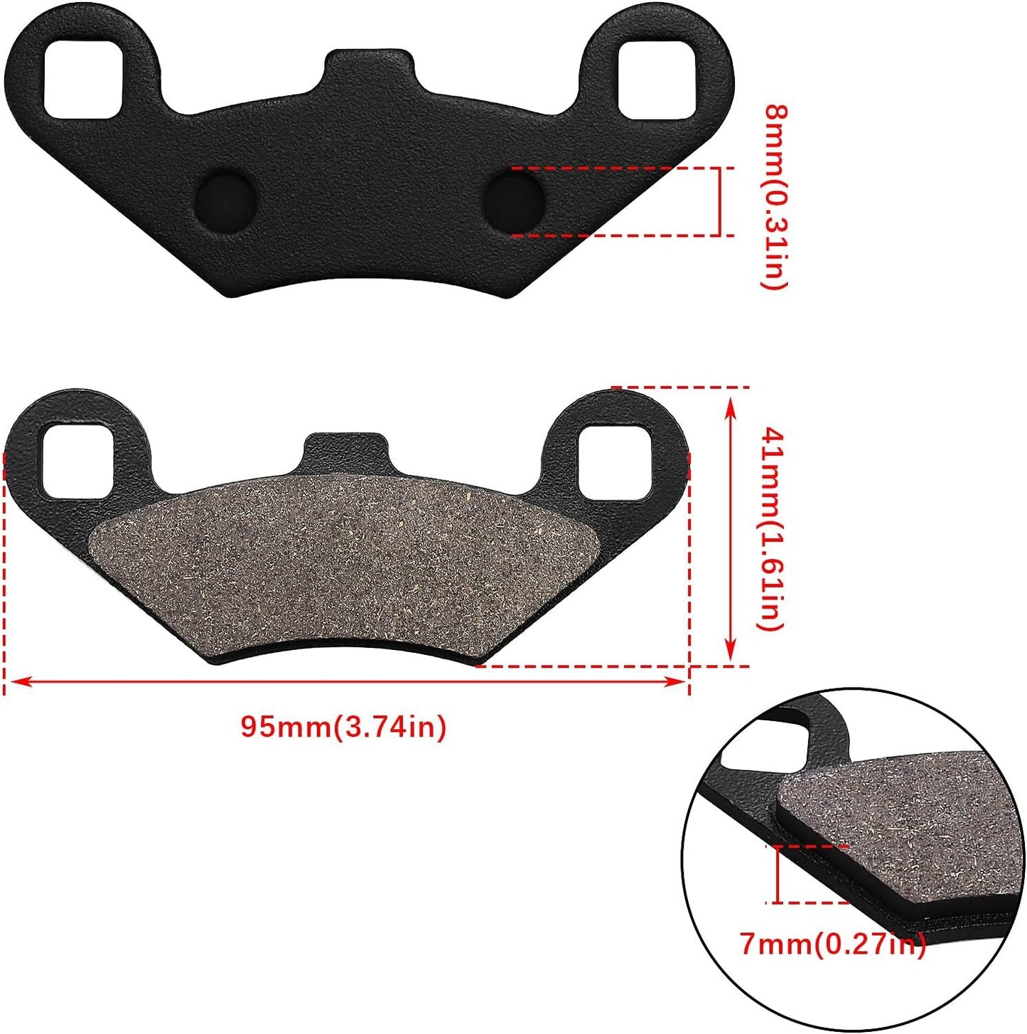 Rear Brake Pads for Polaris Sportsman 400 500 600 Trail Boss 325 330 Diesel 455
