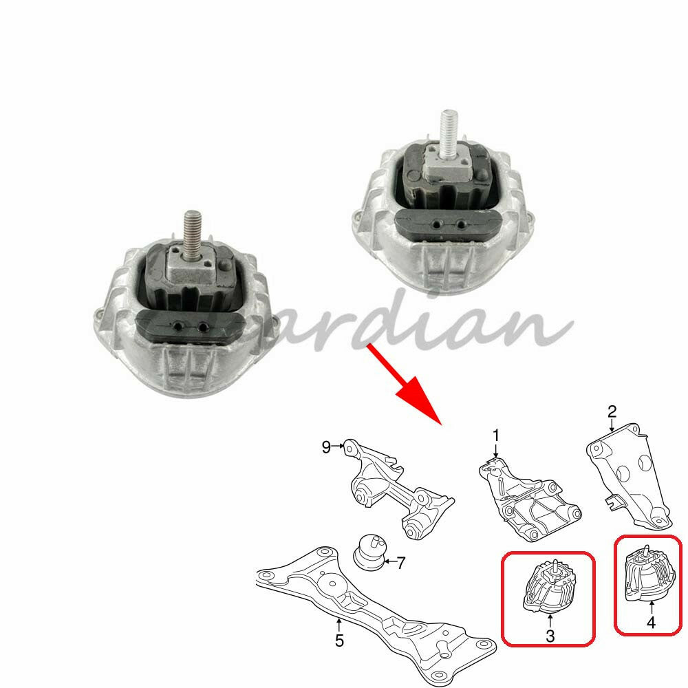 2-Piece Engine Mounts 22116768852 22116768853 Suitable for BMW Z4 2012-2016 2.0L 13 14 15