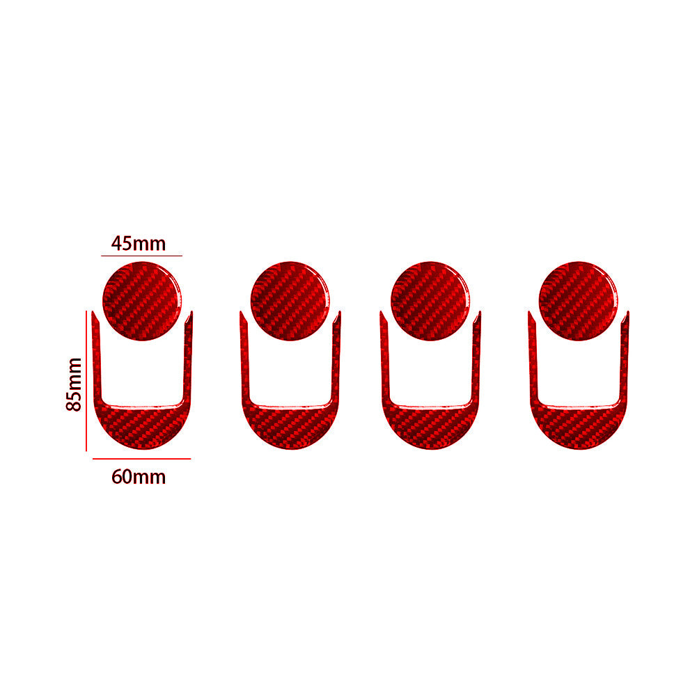 8X Red Carbon Fiber Interior Door Handle Trim Frame for Jeep for Wrangler 2007-10