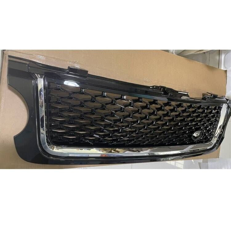Front Bumper Grille Mesh Grill Fit for Range Rover L322 2010-2012 Black W/Chrome