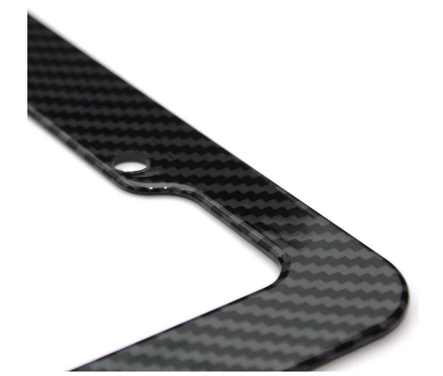 1 piece of car license plate frame cover cap, trunk black carbon, suitable for new for ford models