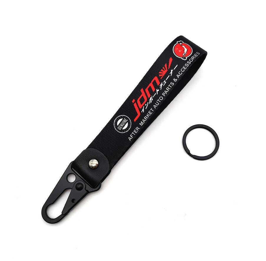 1-Piece Car Keychain/Key Ring with Lanyard, Car Accessories, JDM Black, Suitable for Nissan