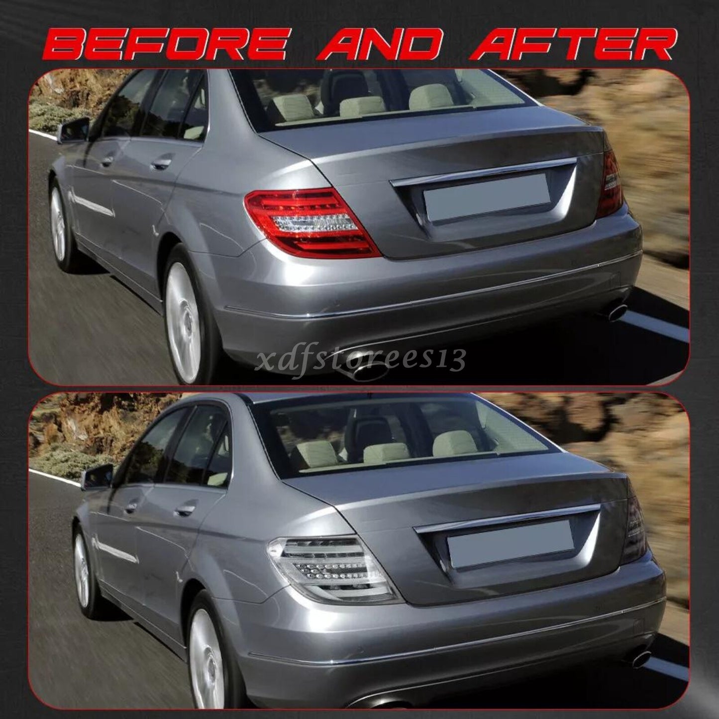 Smoke Lens LED Brake Tail Light For 2011-2014 for Mercedes for Benz W204 C250 C300 C350