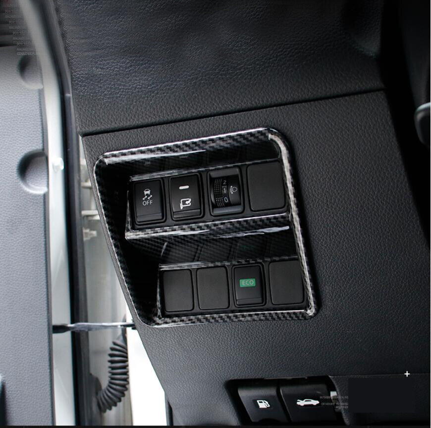 Carbon fiber headlight switch frame cover trim for Nissan Rogue Sport 2017 - 2020
