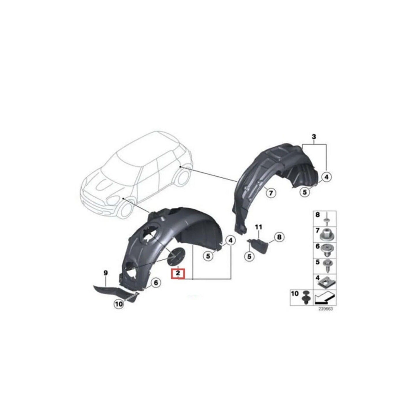 Mudguard Cover Fender Lining Bulb Cap Repair Part for BMW for Mini 51772751776