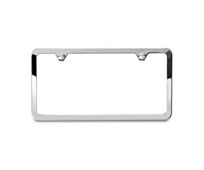 2-piece car license plate frame cover cap, trunk ultra-thin chrome plating, suitable for ford