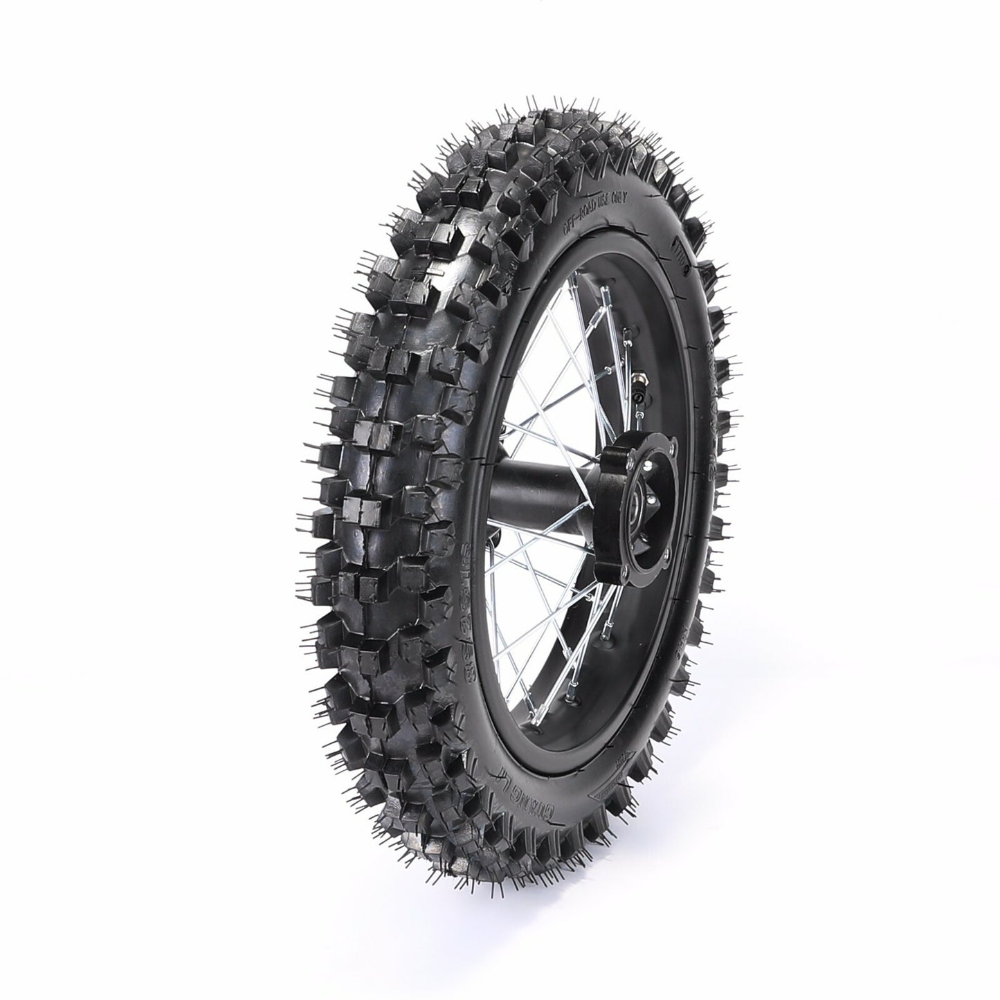 15mm 12-inch rear wheel kit with 80/100-12 rims for Apollo SSR 110cc/125cc Pit bikes.