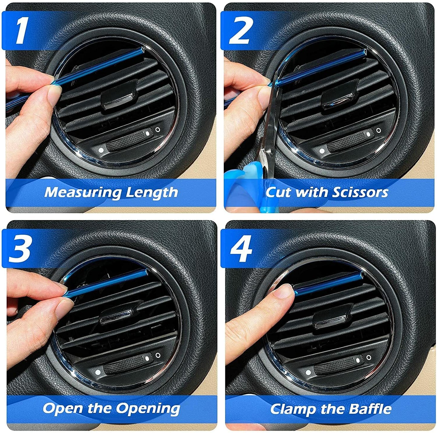 10pcs purple Car Interior Air Conditioner Outlet Decoration Cover Accessories