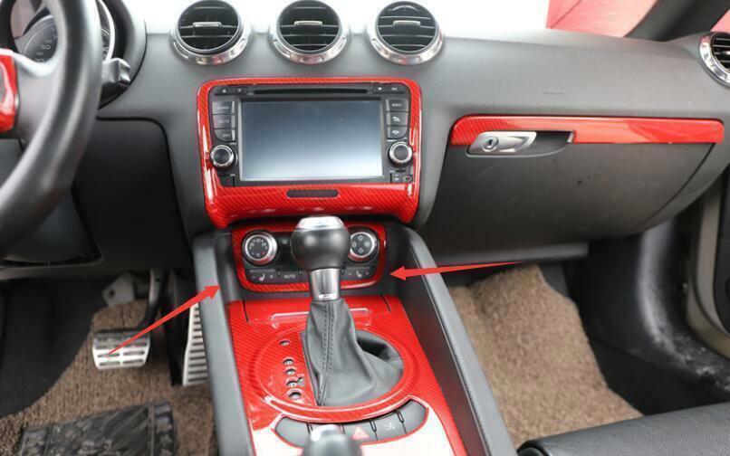 for Audi TT 2008-2014 Red Carbon Fiber Console AC Switch Control Cover Trim 1P