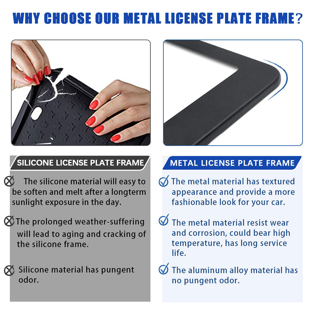 for Dodge for Ram 1500 Cab Accessories Metal License Plate Frame Black Cover