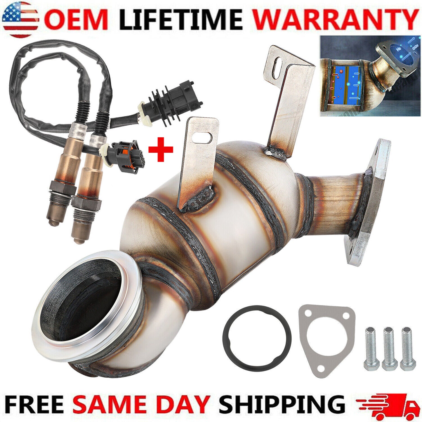 CATALYTIC CONVERTER W/O2 SENSORS for CHEVROLET for CRUZE 1.4L 11-16 SONIC TRAX US