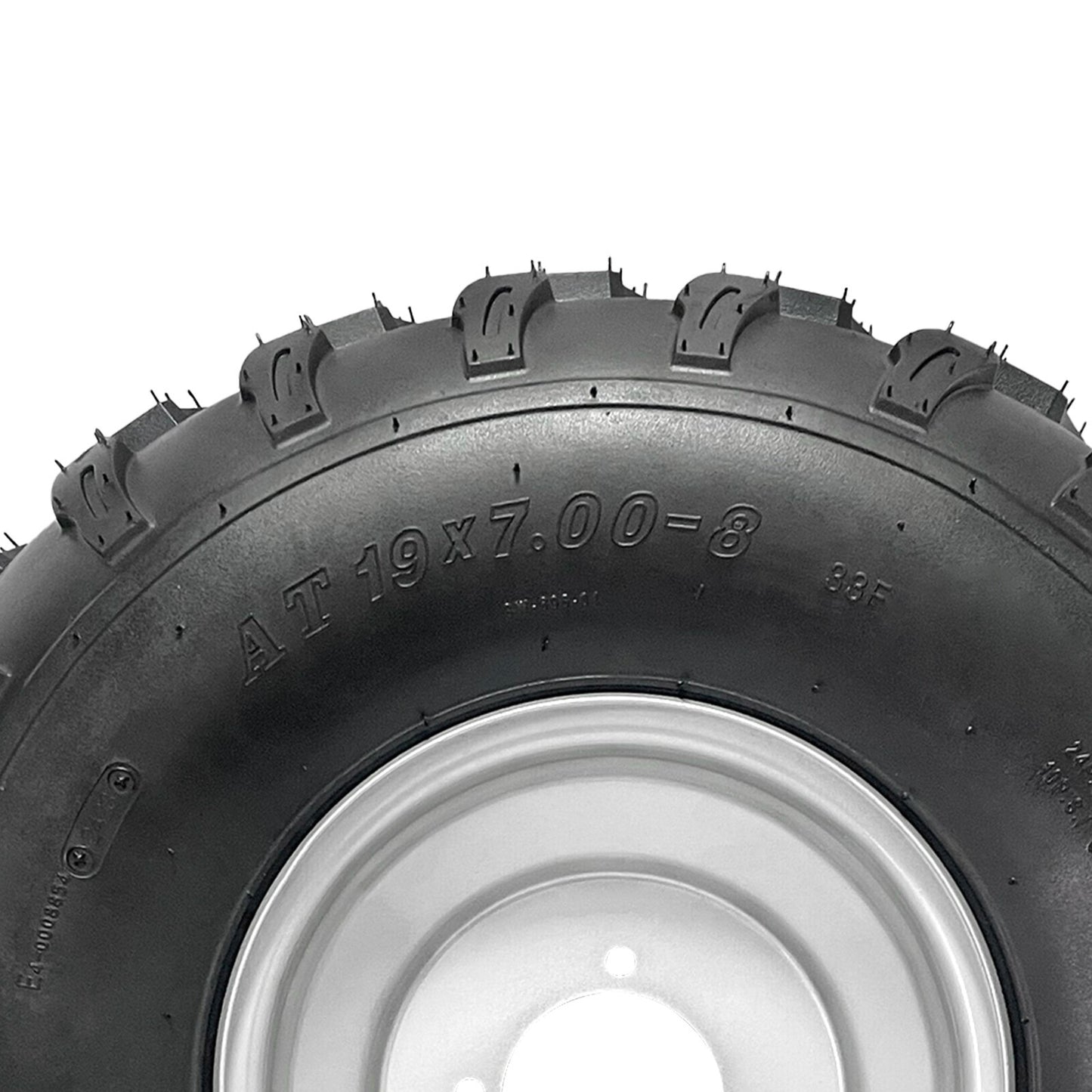 19x7-8 tires, 4-wheel bolts, Knobby tires suitable for 4-wheel off-road vehicles, go-karts, and all-terrain vehicles.