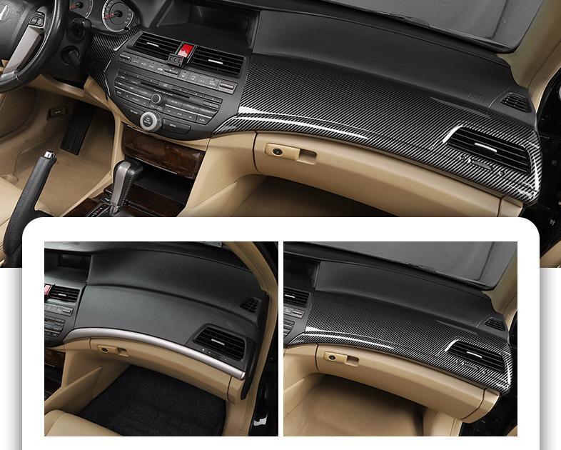 for Honda Accord Crosstour 2008-2012 Carbon Fiber Center Console Dash Panel Trim