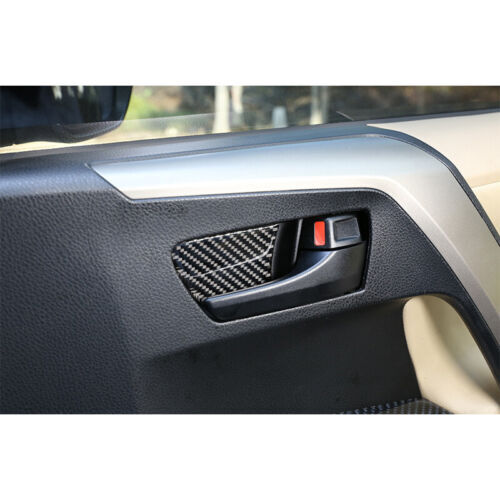 Soft Carbon Fiber Inner Door Handle Bowl Cover Trim 8P for Toyota RAV4 2013-2018