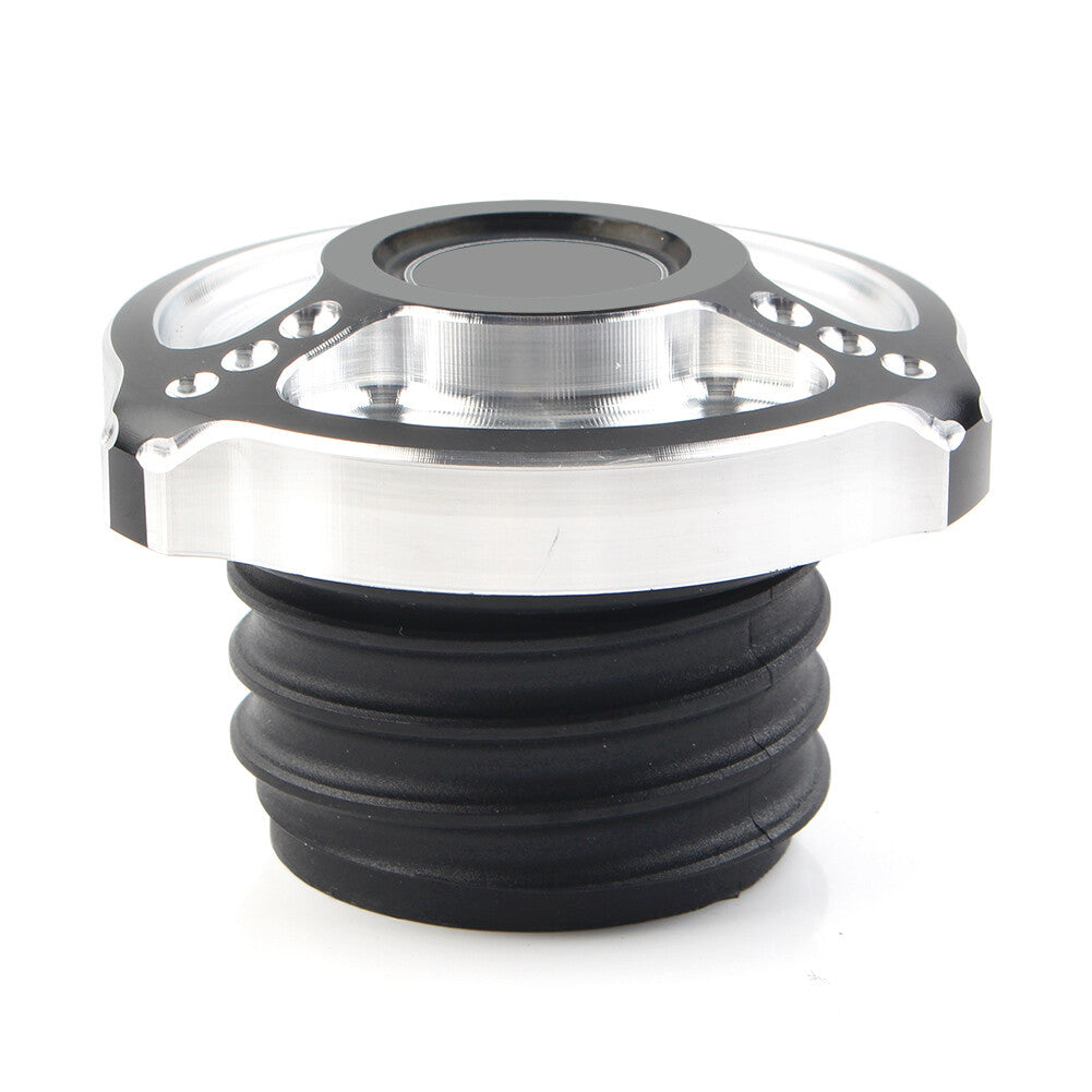 Fuel Gas Tank Cap Cover for Harley Sportster Touring Softail Dyna 1992-17 Black
