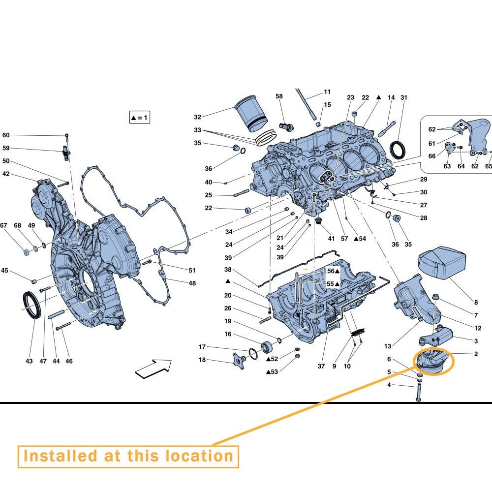 for Ferrari Portofino California T Roma left engine mount equipment manufacturer: 303183