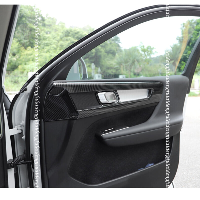 for Volvo XC40 2018-2024 Carbon fiber Interior Door Handle Bowl Panel Cover Trim