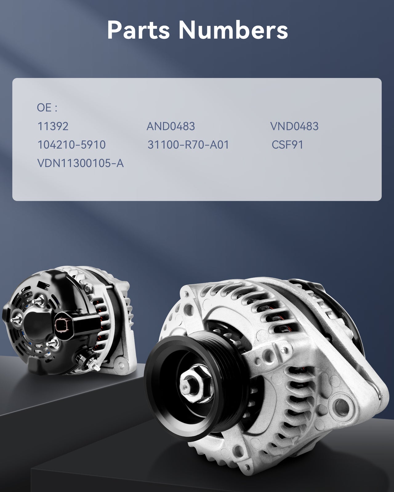 1PC Alternator AND0483 Fit for 2008-2012 Hodna Accord EX EX-L Sedan 3.5L V6