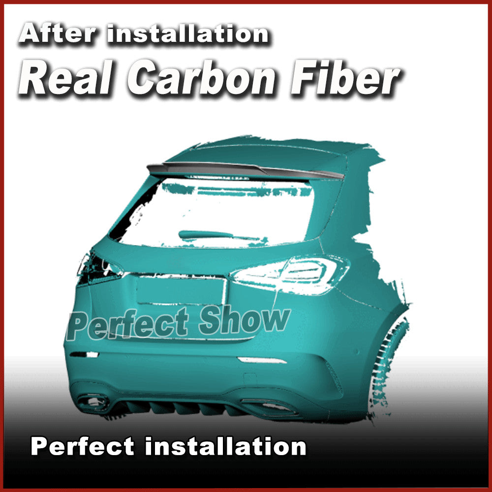 Fit for Benz W177 A250 A35 Hatchback 2019-21 REAL Carbon Rear Roof Spoiler Wing