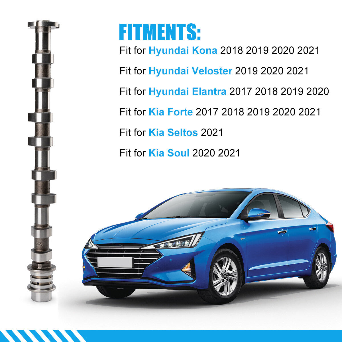 1X 242002E074 24200-2E084 Exhaust Camshaft For 2017-2021 for Hyundai for Elantra 2.0L AU