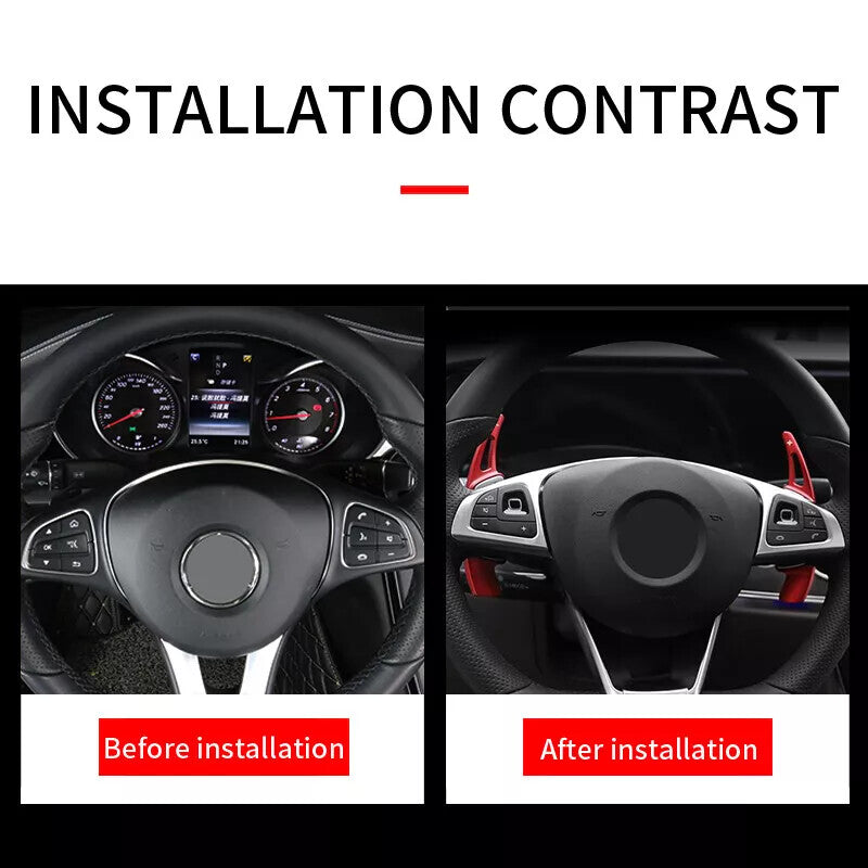 Car Steering Wheel Shift Paddle Gear Shifter Extension for Benz A B E Class Red