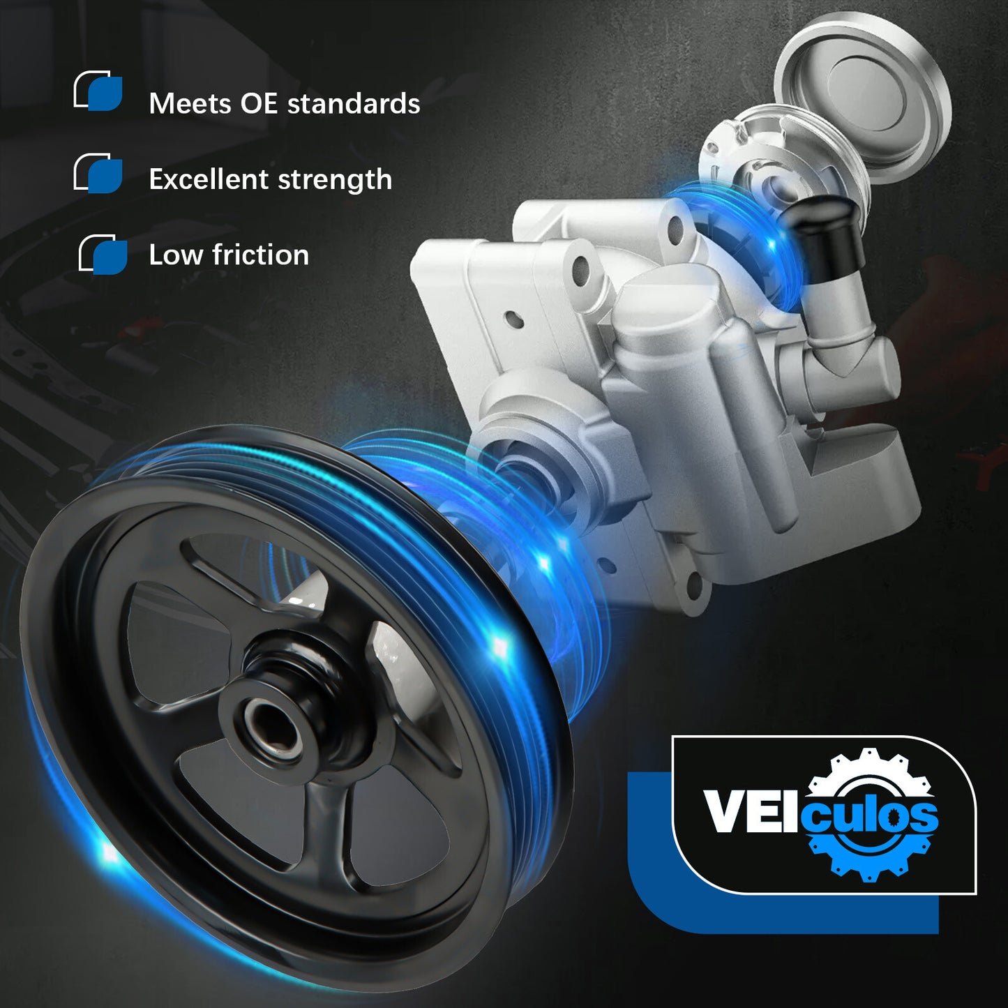 Power Steering Pump W/ Pulley Reservoir For 2005-2007 for Dodge for Ram 1500 4.7L V8