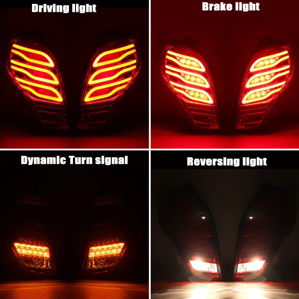2-Piece Taillight Assembly for Chevrolet Spark 2011 2012 - 2014 LED Rear Lights in Red