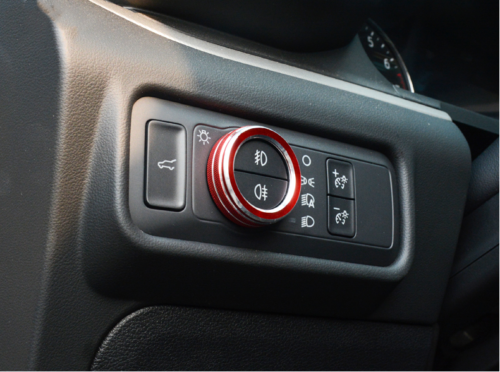 Inner Console Dashboard Knob Red Ring Trim Covers 5X for Ford Explorer 2020-2022