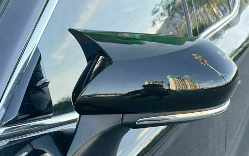 2for Toyota for Camry 2018-2023 Glossy Black OX Horn RearView Mirror Cover Trim Cap