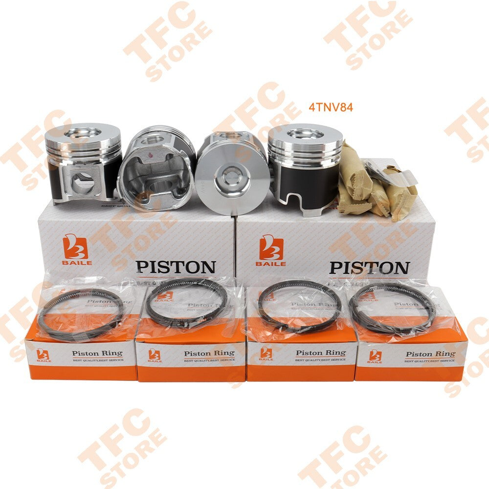 4 x STD Piston Ring Set Kit FOR Yanmar 4TNV84 Engine New