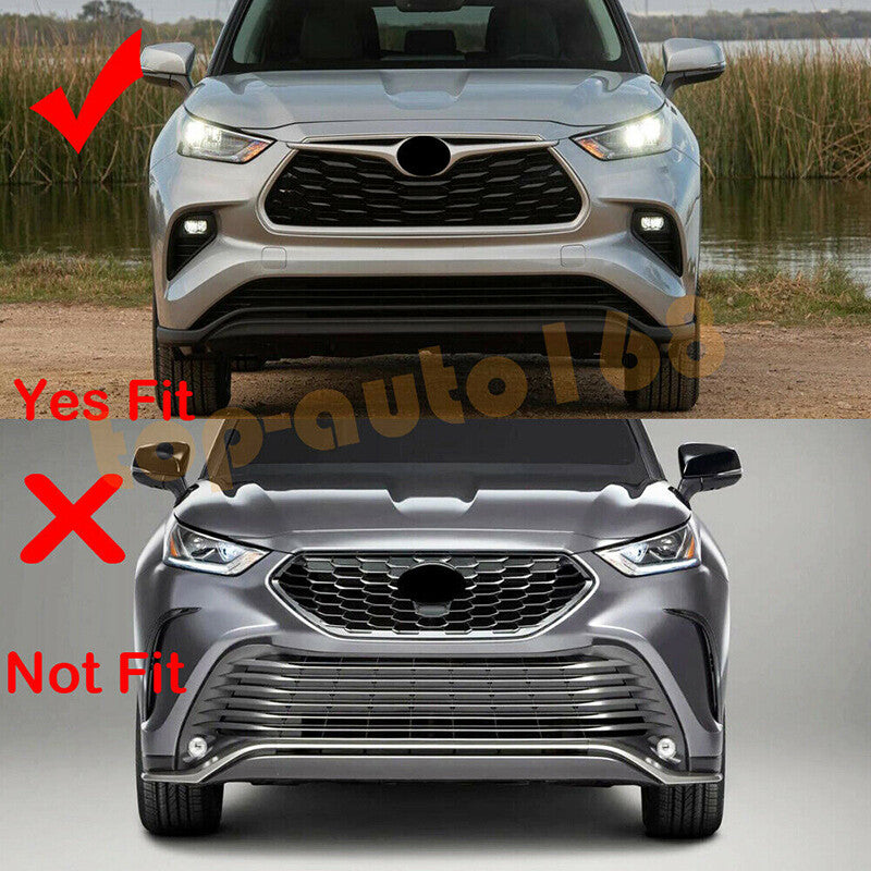 ABS Chrome Front bumper Grille Grill Cover Trim for Toyota Highlander 2020-2023