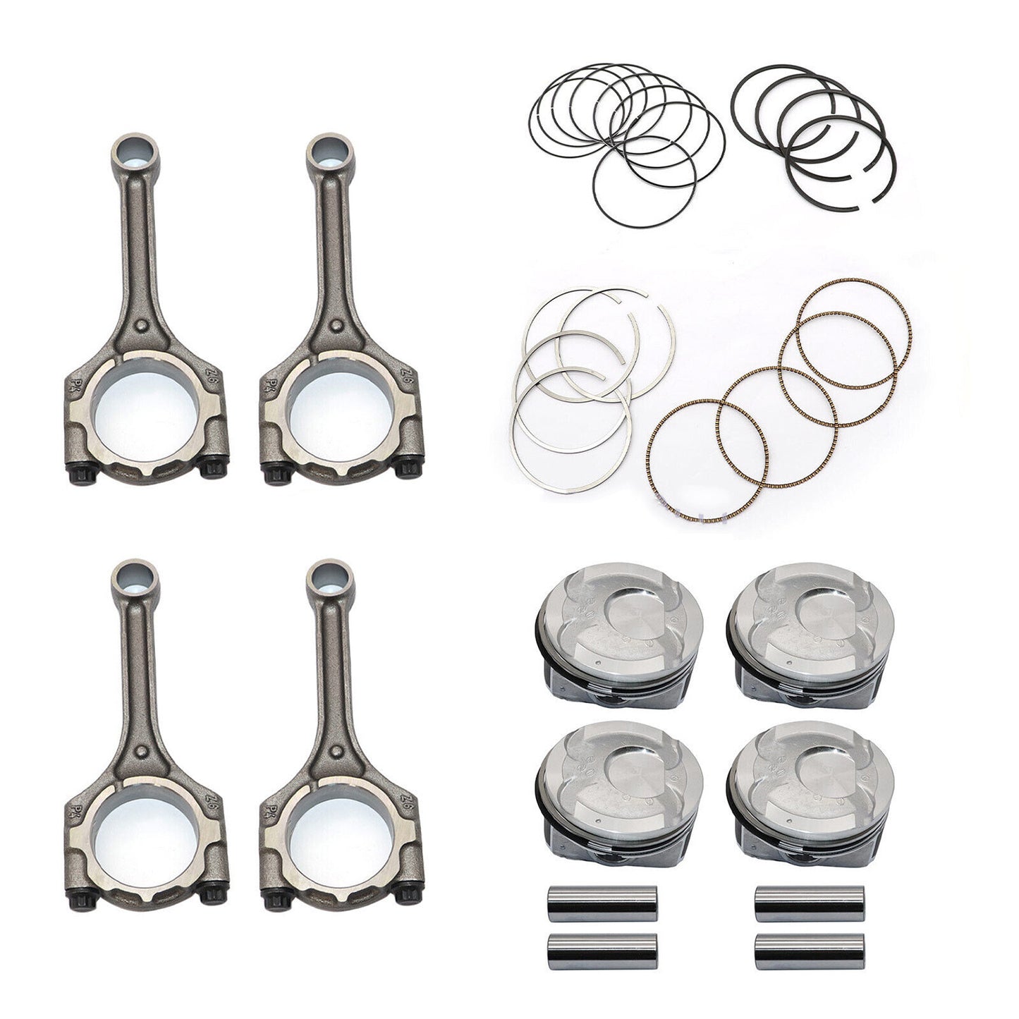 Connecting Rod Pistons Rings Kit for Hyundai for Kia Accent Rio 1.6L DOHC 12-16