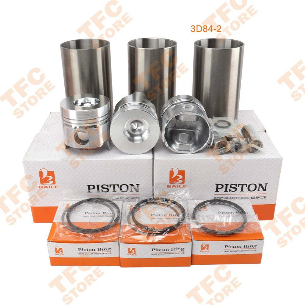 3D84-2 Piston Kit Rings With Cylinder Liner STD For Kubota Engine 3 Cylinders