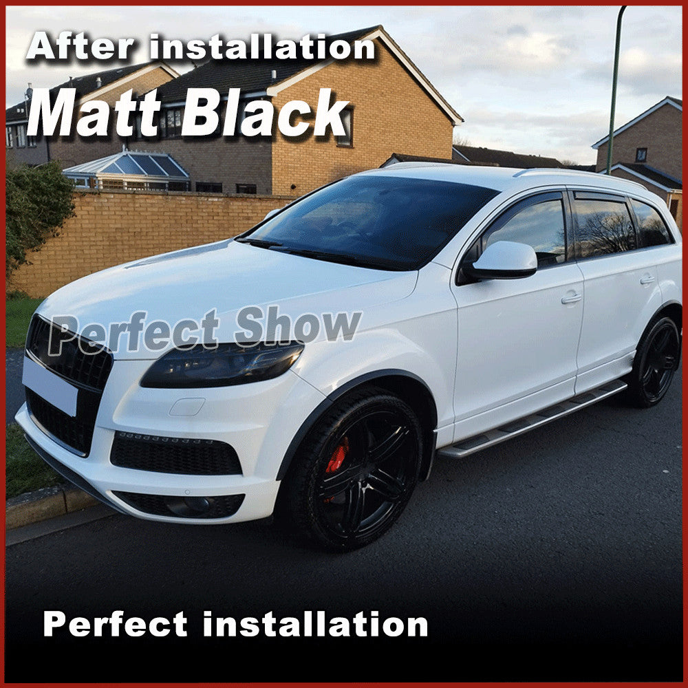 Unpainted Matt Black PU Wheel Arch Fender Flares Eyebrow for Audi Q7 RSQ7 06-15
