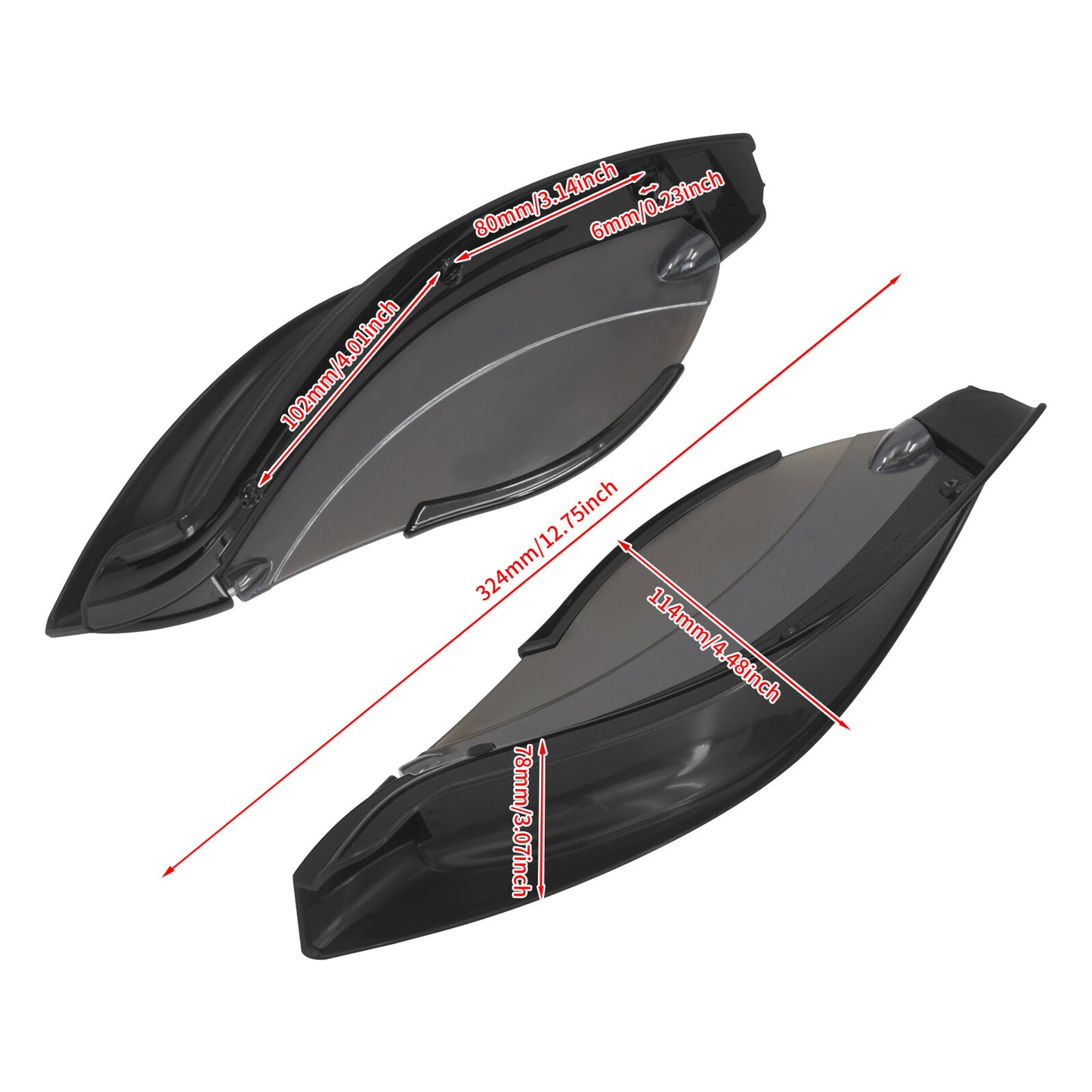 Black Batwing Fairing Brown Air Deflectors for Harley Electra Street Glide 14-23