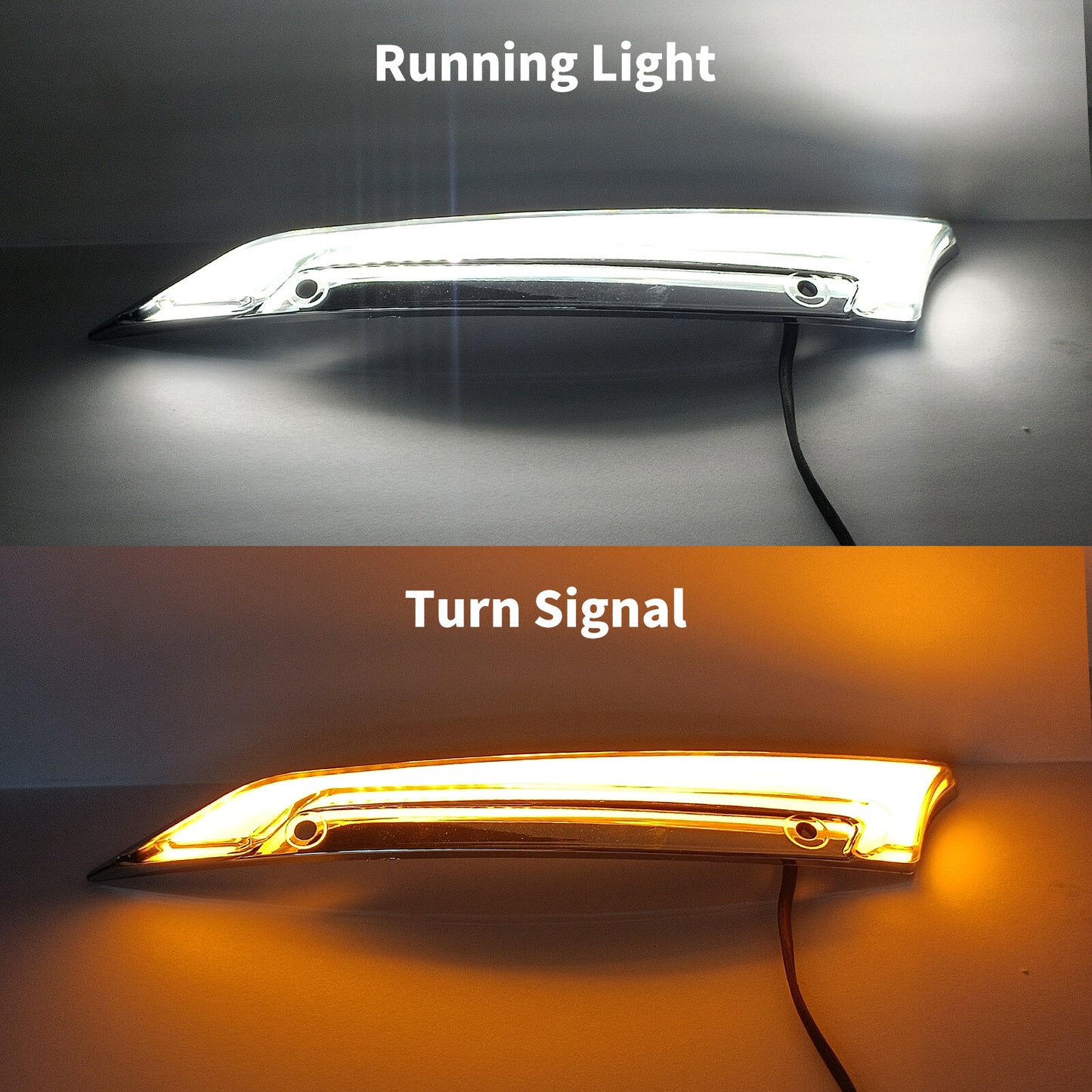 Chrome Windshield Trim w/ LED Turn Signal Light Fits for Harley Road Glide 15-23