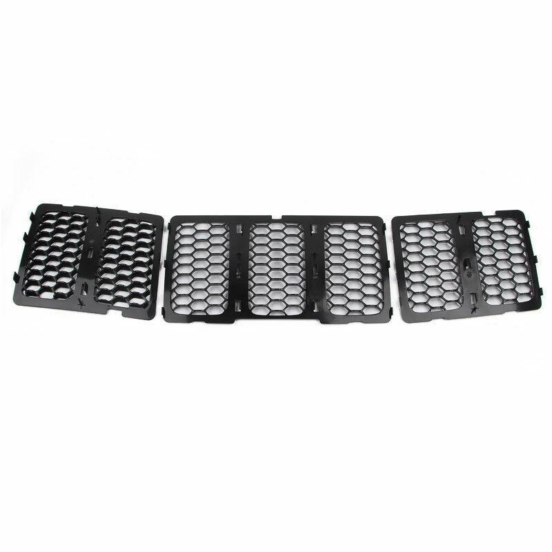 Fit for Jeep Grand Cherokee 2014-2016 Front Center Mesh Grille Cover Trim Black