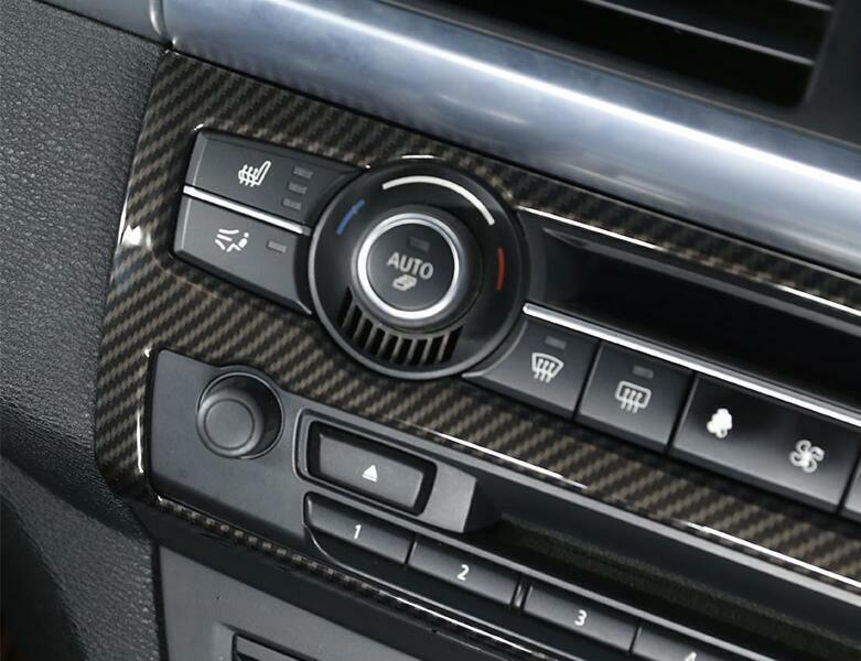 for BMW X5 X6 E70 2008-2013 Carbon Fiber Console AC Button Control Frame Trim 1P