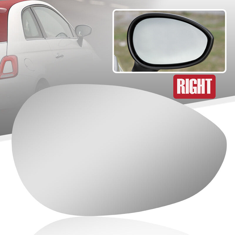 Wide Angle Wing Mirror Glass Heated Right Side for 2007-2024 for FIAT 500 500c