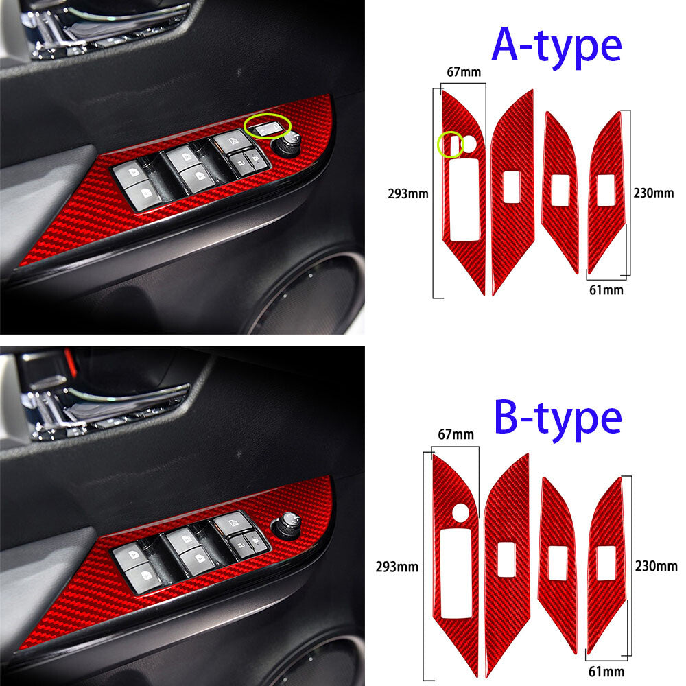 39Pcs Red Carbon Fiber Full Set Kit Decorative Trim For Toyot@ Hilux Revo 15-21