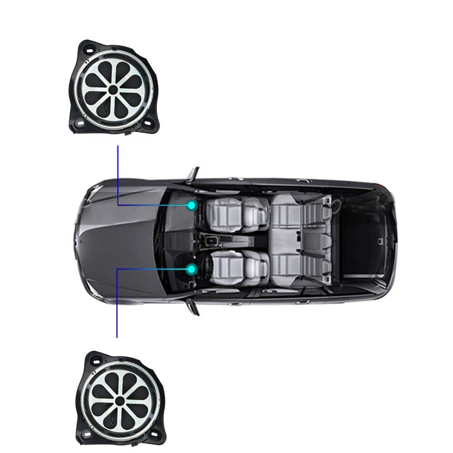 2x Subwoofer Speaker for Mercedes-Benz W205 C-Class Bass Horn Audio Loudspeaker