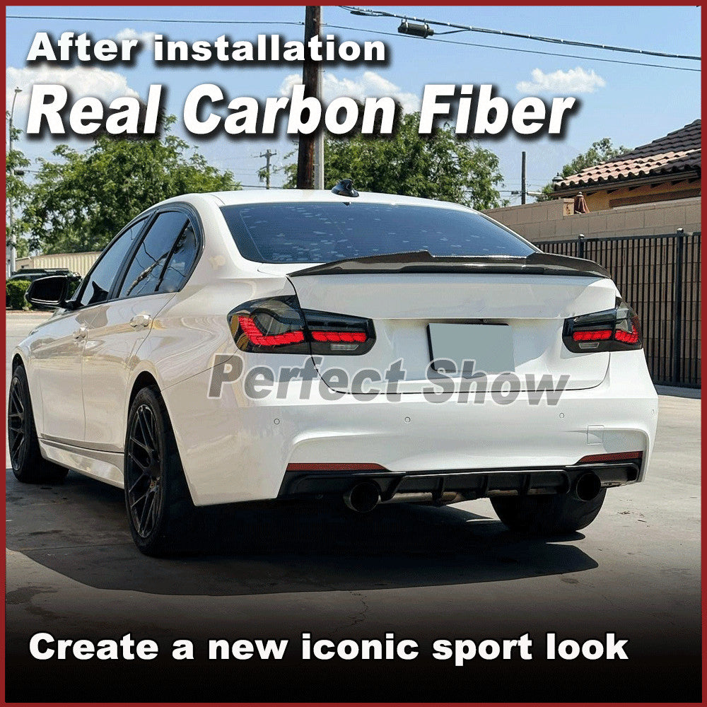 for BMW 3 Series F30 320i F80 M3 2013-18 REAL Carbon Rear Trunk Spoiler Wing Lip