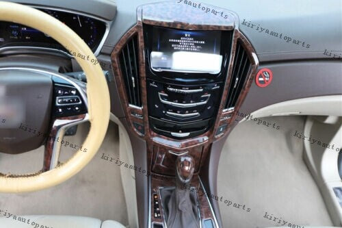 for Cadillac SRX 2010-2016 Wood Grain Central Console Gear Shift Panel Trim 1PCS