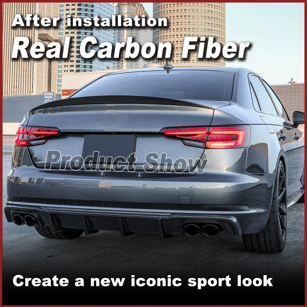 Fit for Audi A4 B9 B9.5 SLINE S4 2017-2024 REAL CARBON Rear Trunk Spoiler Wing