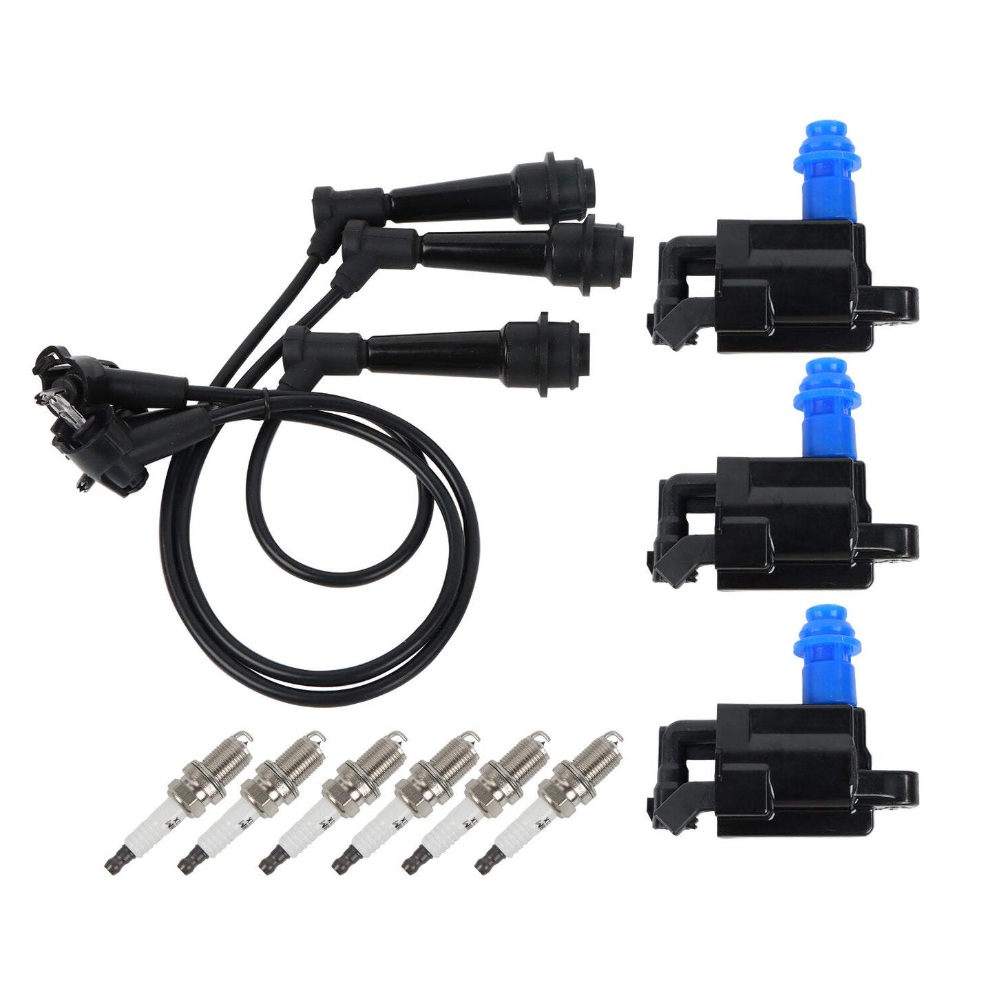 3 Ignition Coil, Wireset 6 Iridium Spark Plugs for 01-05 for Lexus GS300 UF228
