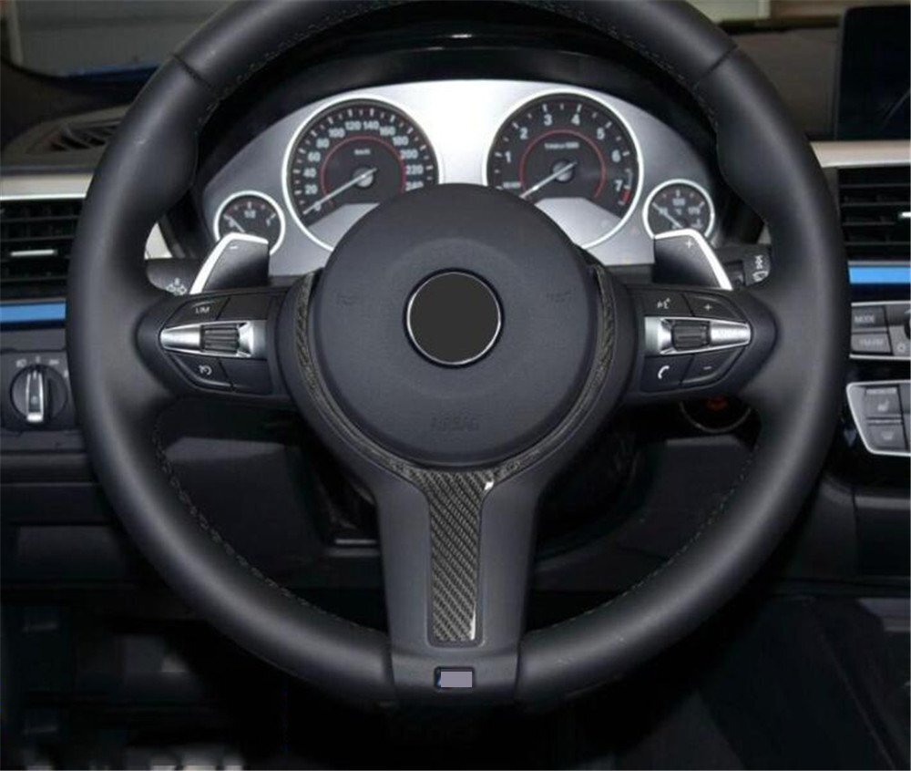 Real Carbon Fiber Steering Wheel Trim for BMW 3 Series F30 X1 X2 X5 X6 2013-2019