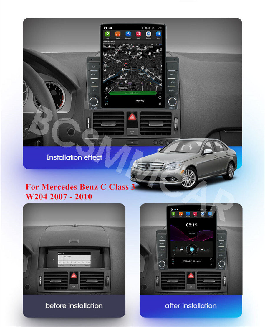 Car Stereo Radio GPS Navi WIFI Fit for Mercedes Benz C Class W204 S204 2007-2010