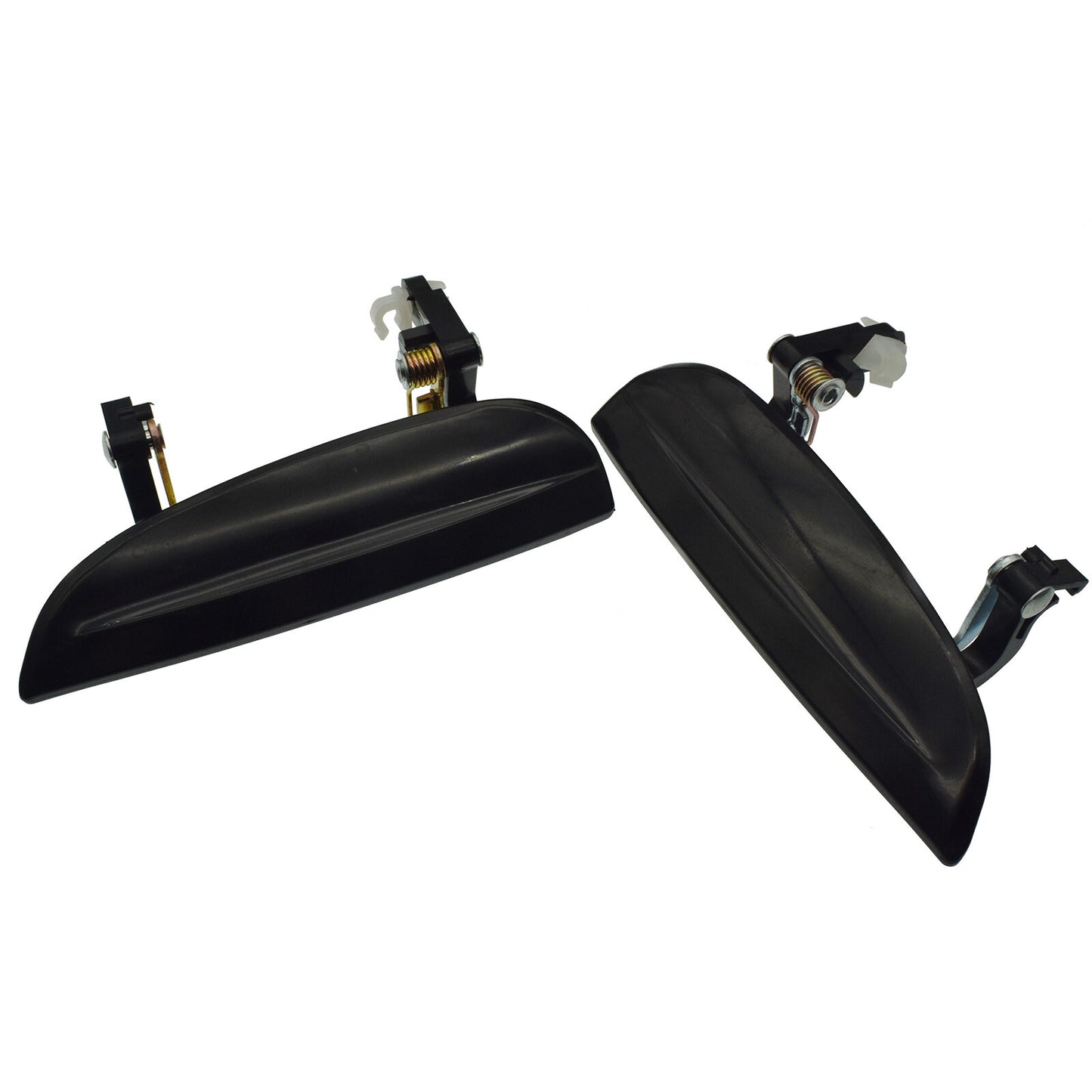 A pair of black front left and right exterior door handles for 2003-2005 for Kia Rio