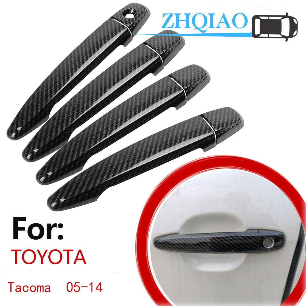 Carbon Fiber Side Door Handle Covers Trim Fit for TOYOTA Tacoma 05-14