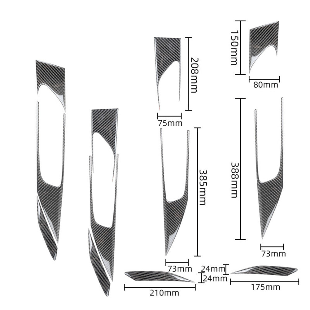 12Pcs Carbon Fiber Interior Door Handle Cover Trim for Mazda CX-9 2016-2022